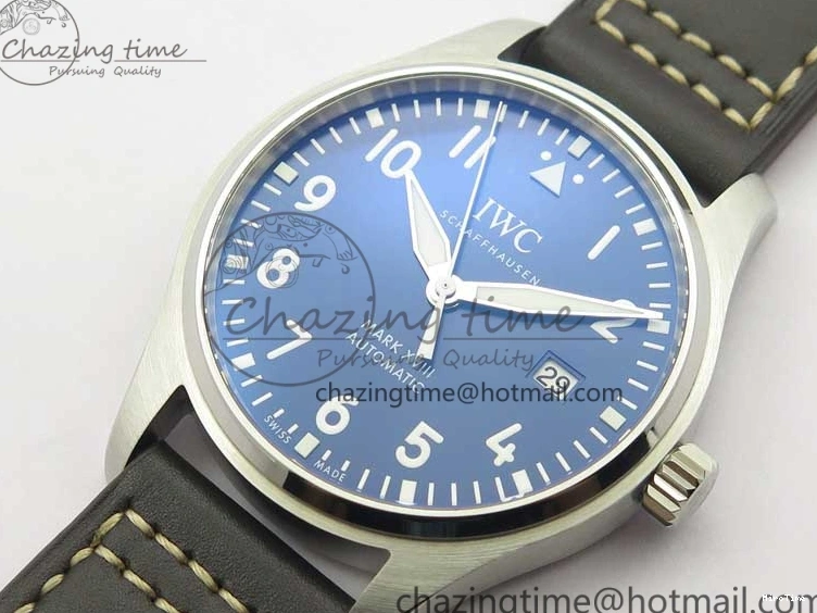 MIROTIME 1229 MARK XVIII Le Petit Prince IW327004 SS FKF 1:1 Best Edition Blue Dial On Brown Leather Strap Trendsetting 7117